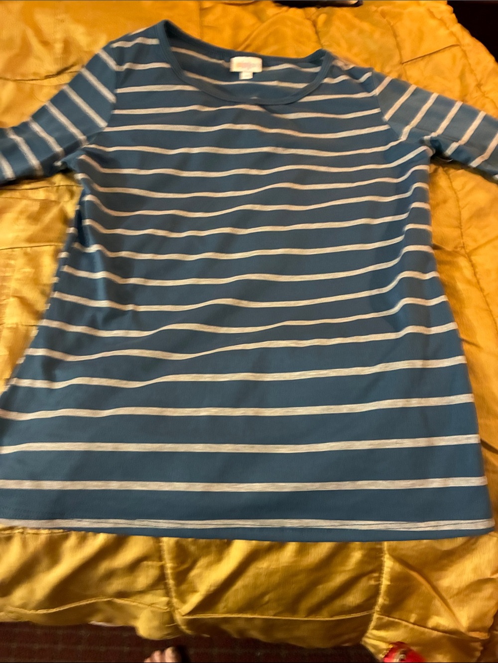Striped Blue and White Women's Jersey Toplularoe size medium new